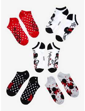 Disney Minnie Mouse Polka Dots No-Show Socks 5 Pair, , hi-res
