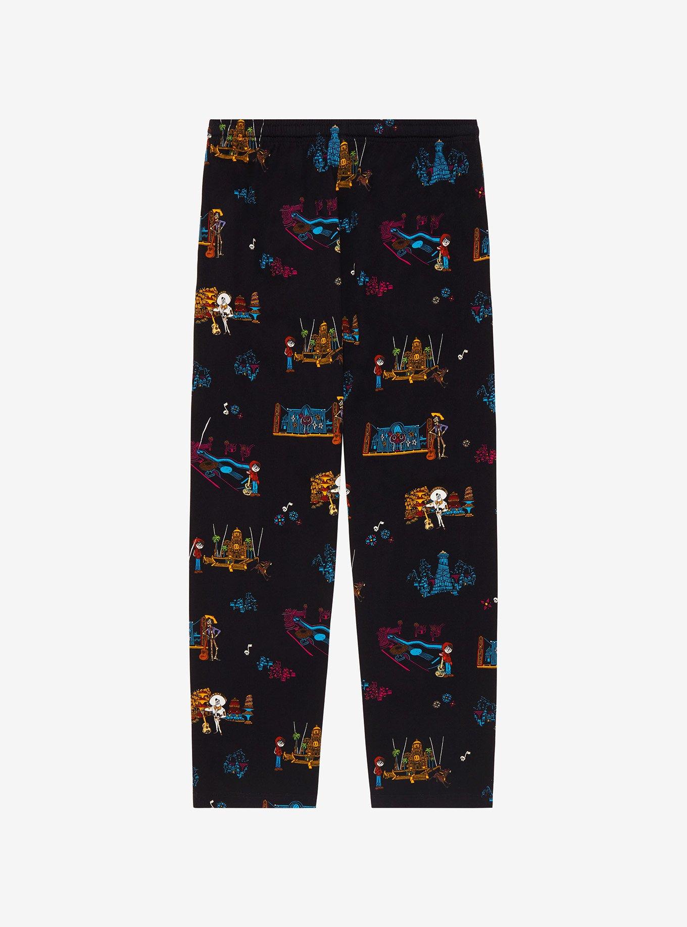 Disney Pixar Coco Land of the Dead Scenic Lounge Pants - BoxLunch Exclusive , BLACK, alternate