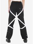 Black & White Suspender Hi-Rise Carpenter Pants, BLACK  WHITE, alternate