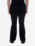 Black Low Rise Flare Denim Pants Plus Size, BLACK, alternate