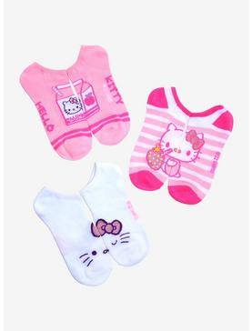 Hello Kitty Milk Carton No-Show Socks 3 Pair, , hi-res