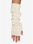 Cream Cable Knit Arm Warmers, , alternate