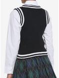 Black & White Twofer Girls Sweater Vest & Long-Sleeve Button-Up, MULTI, alternate
