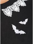 Bats & Lace Girls Crop Cardigan, BLACK, alternate