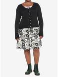 Black & Ivory Peekaboo Girls Crop Cardigan Plus Size, BLACK, alternate