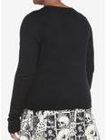 Black & Ivory Peekaboo Girls Crop Cardigan Plus Size, BLACK, alternate