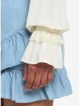 Ivory Ruffle Girls Long-Sleeve Woven Button-Up, IVORY, alternate