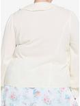 Ivory Ruffle Girls Long-Sleeve Woven Button-Up Plus Size, IVORY, alternate