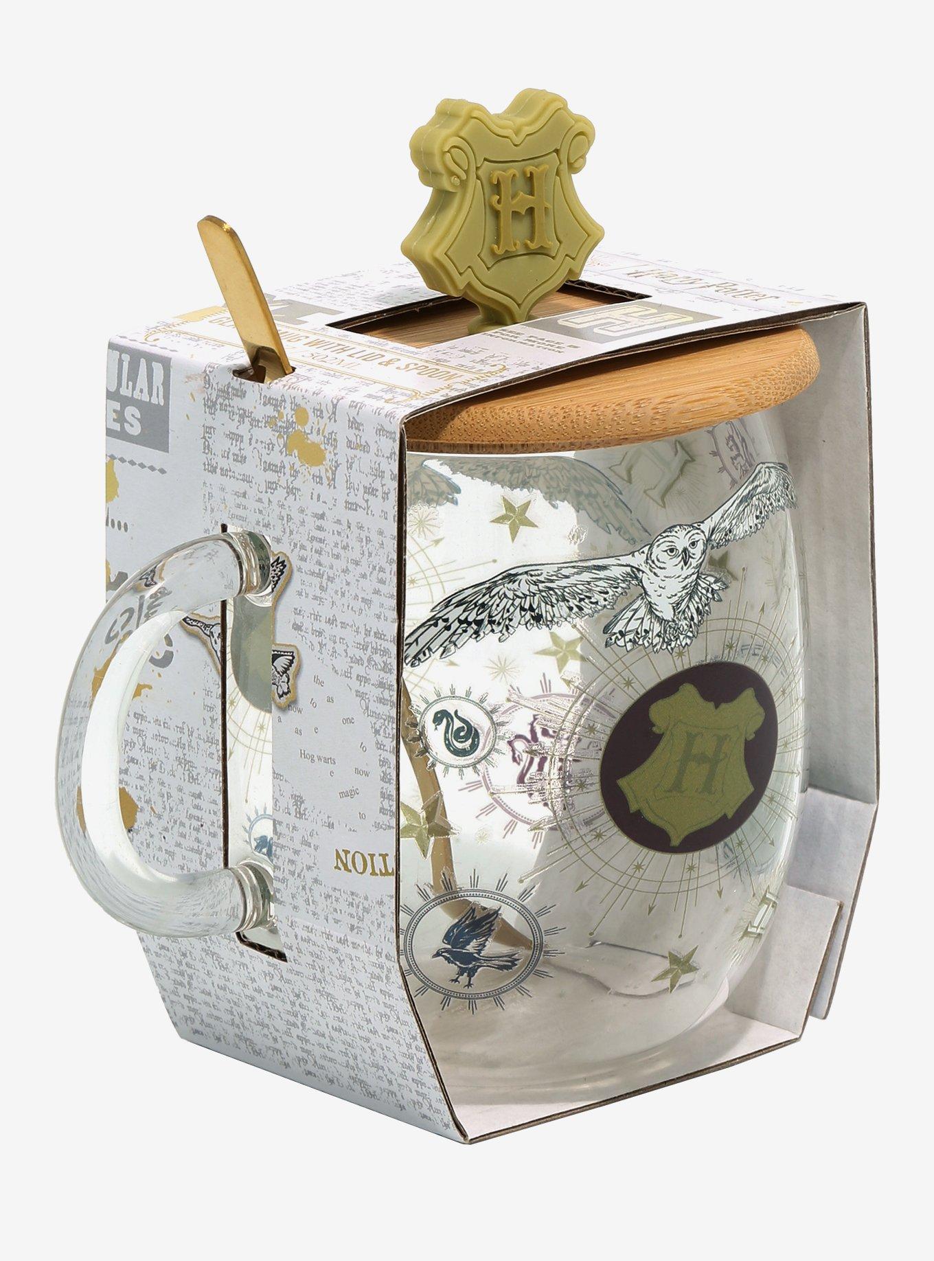 Harry Potter Hogwarts Glass Mug With Lid & Stirring Spoon, , alternate