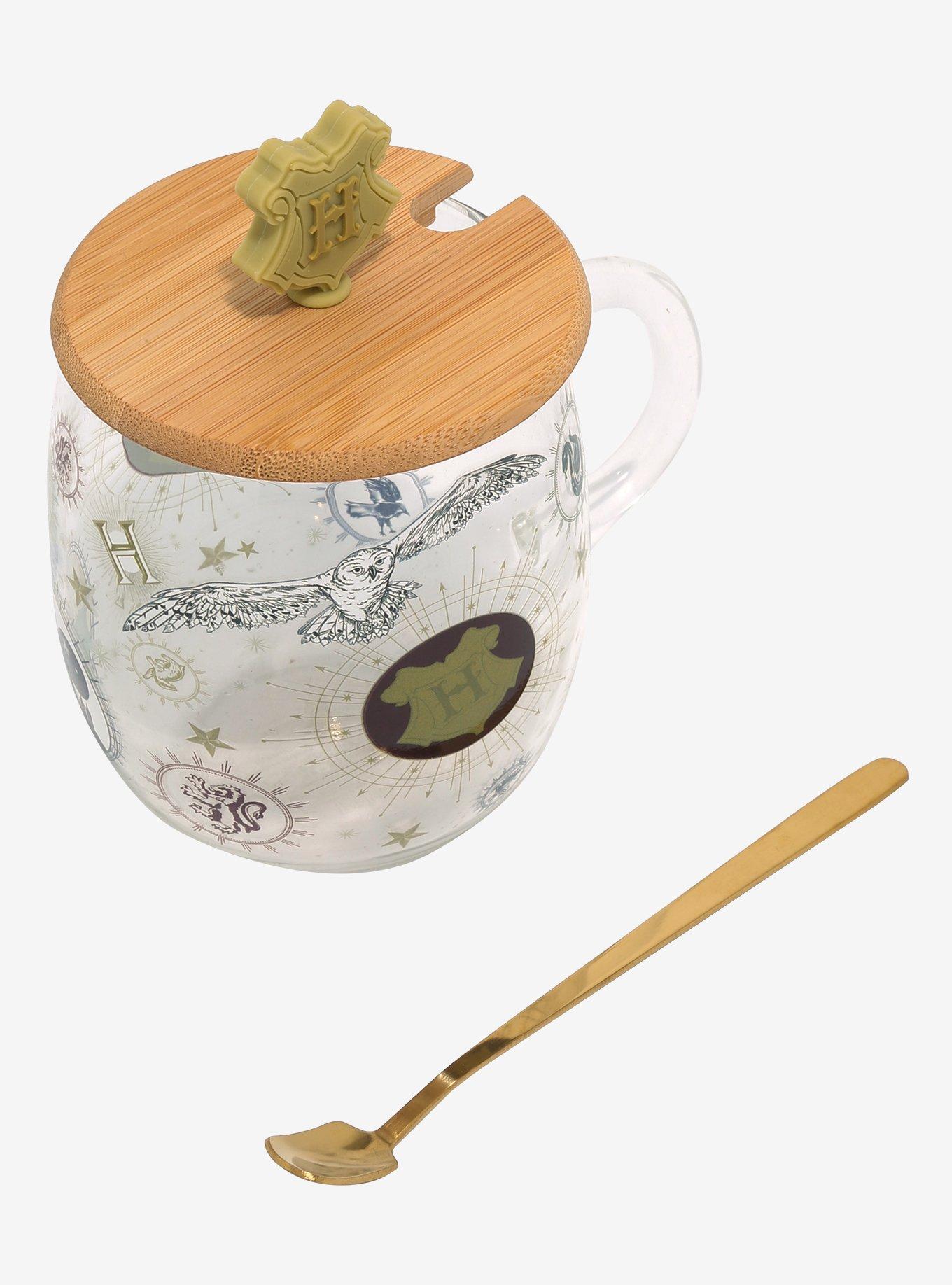 Harry Potter Hogwarts Glass Mug With Lid & Stirring Spoon, , alternate