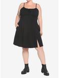 Black Empire Slit Dress Plus Size, BLACK, alternate