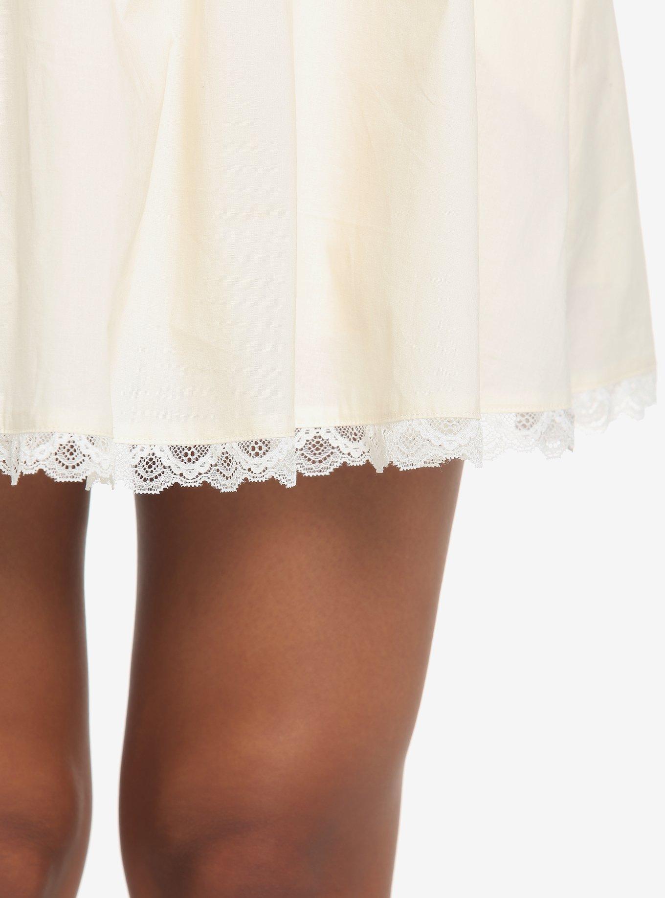Ivory Lace Ruffle Corset Dress, IVORY, alternate
