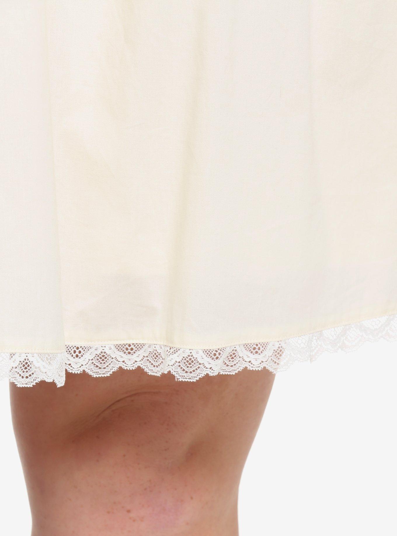 Ivory Lace Ruffle Corset Dress Plus Size, IVORY, alternate