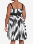 Black & White Stripe Corset Dress Plus Size, STRIPE-BLACK WHITE, alternate
