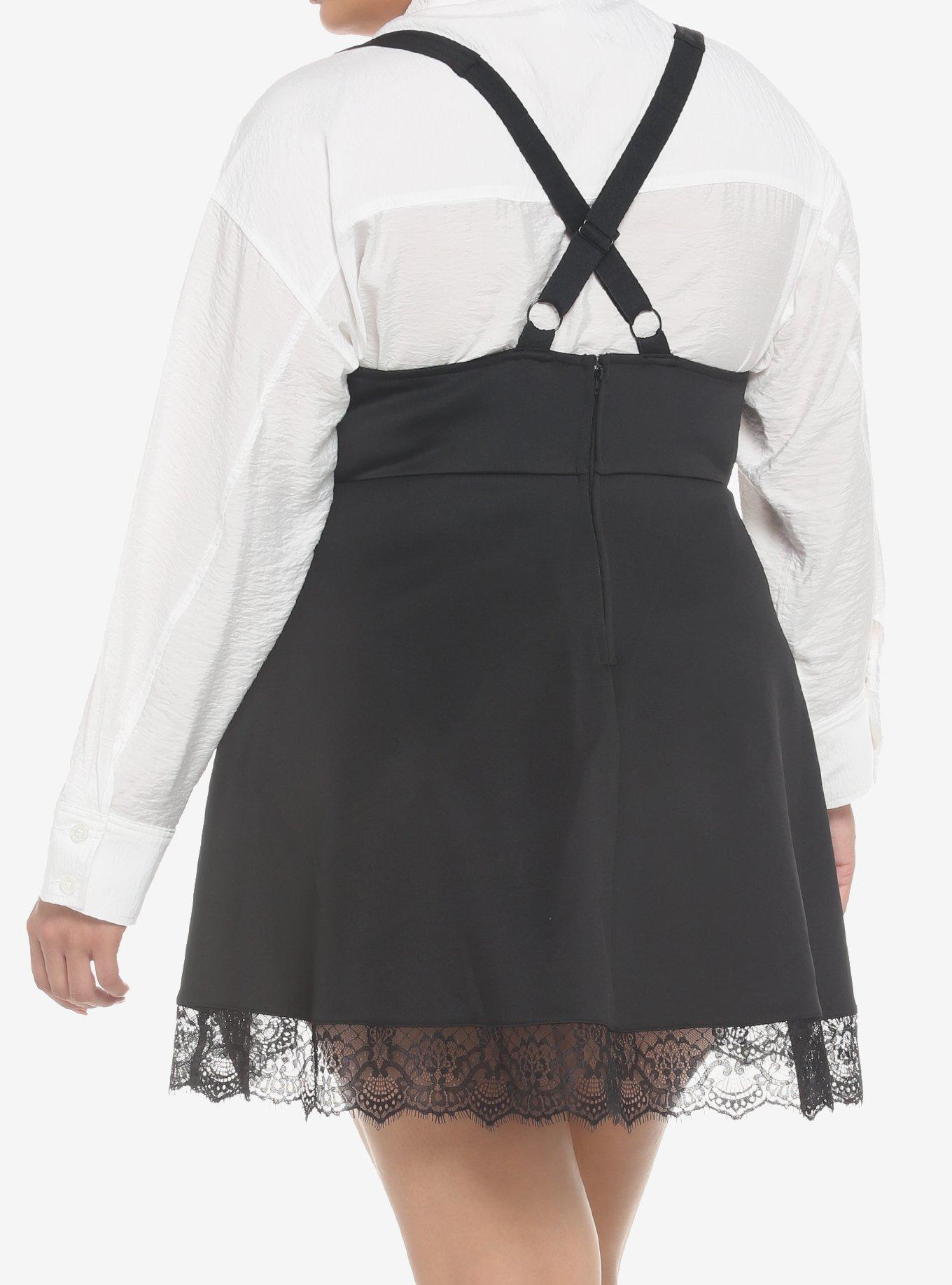 Black Heart Buckle Grommet Skirtall Plus Size, BLACK, alternate