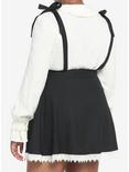 Black & White Bow Suspender Skirt Plus Size, BLACK, alternate