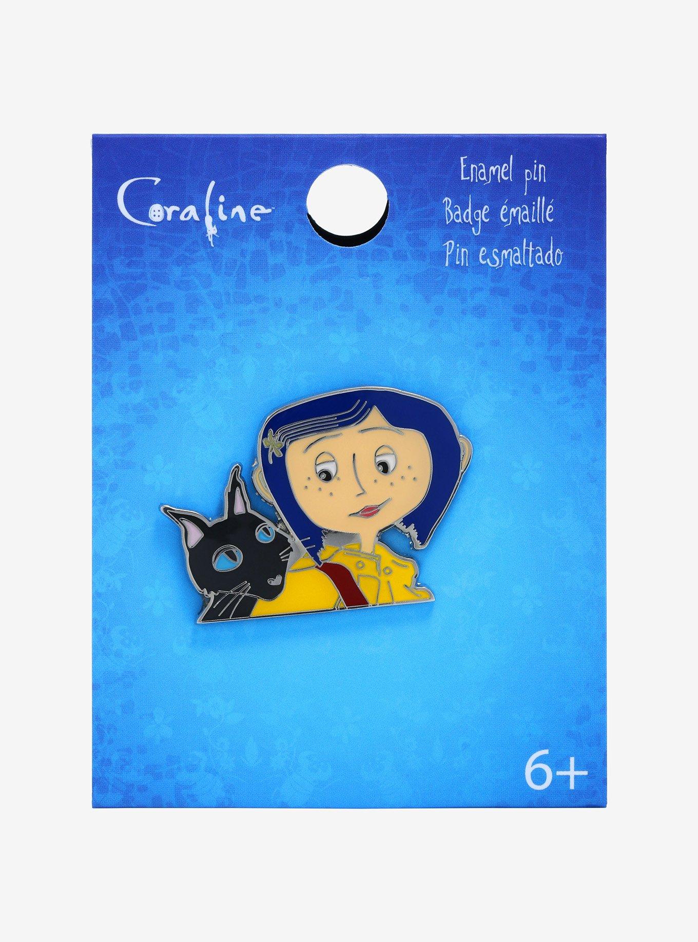 Coraline The Cat & Coraline Jones Portrait Enamel Pin - BoxLunch Exclusive, , alternate