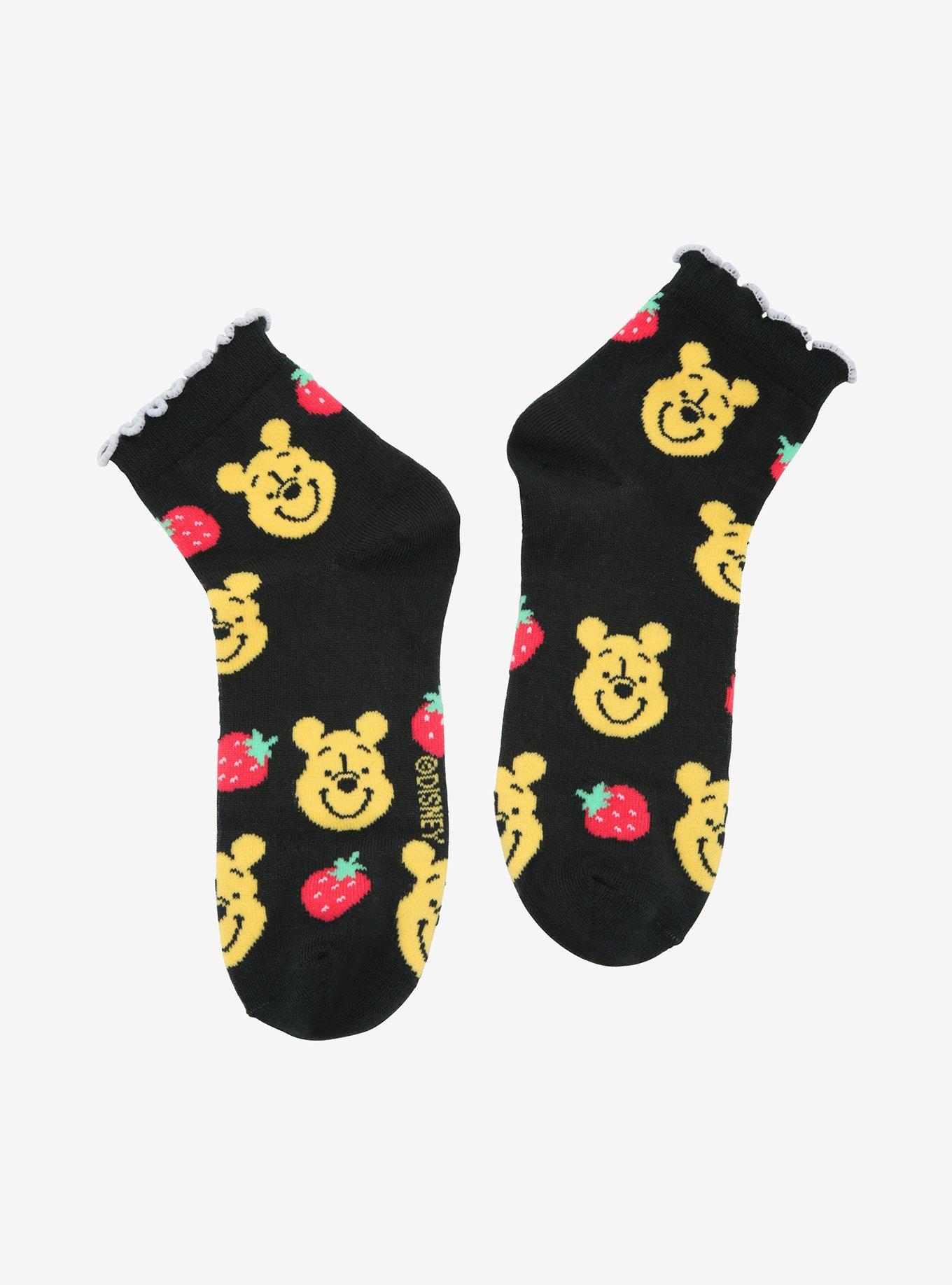 Disney Winnie The Pooh Strawberry Lettuce Trim Ankle Socks, , alternate