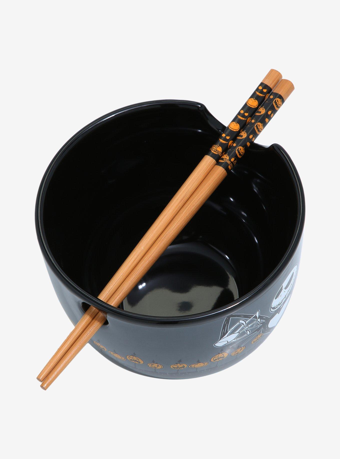 The Nightmare Before Christmas Pumpkin Fence Ramen Bowl With Chopsticks, , alternate