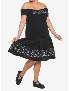 Graveyard Bats Midi Skirt Plus Size, , hi-res