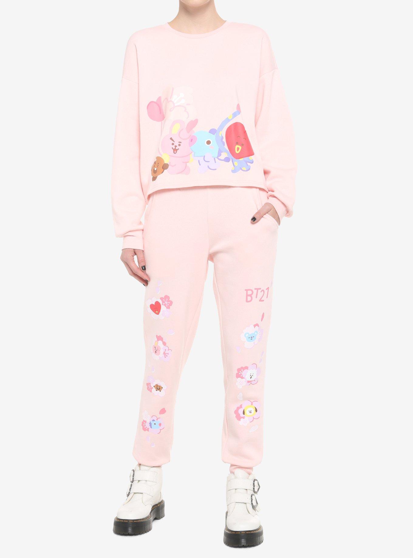 BT21 Cherry Blossom Girls Sweatpants, PINK, alternate
