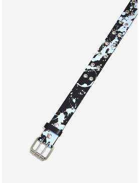 Black & White Splatter Grommet Belt, , hi-res