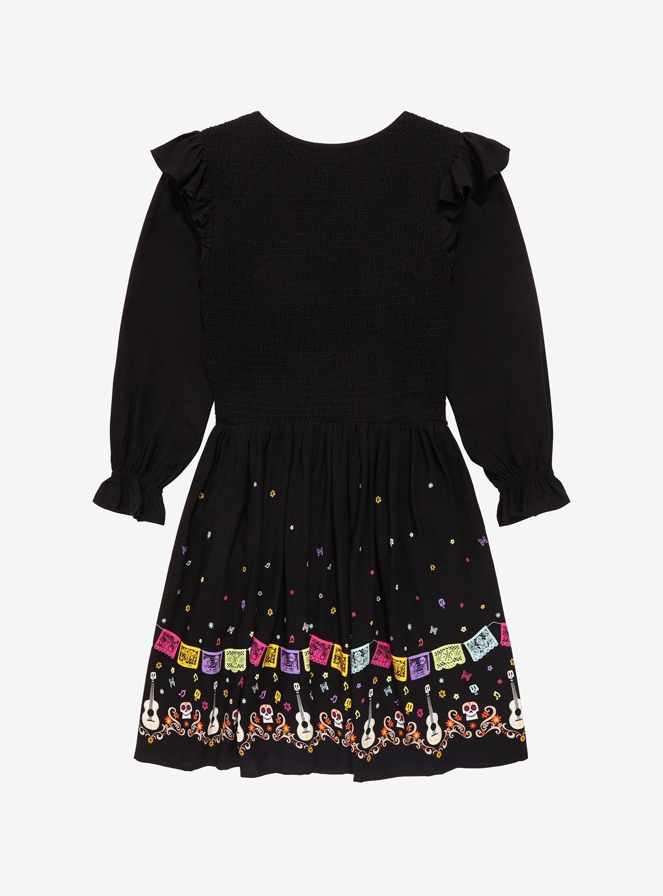 Disney Pixar Coco Guitars & Icons Dress, BLACK MULTI FLORAL SKULL, alternate