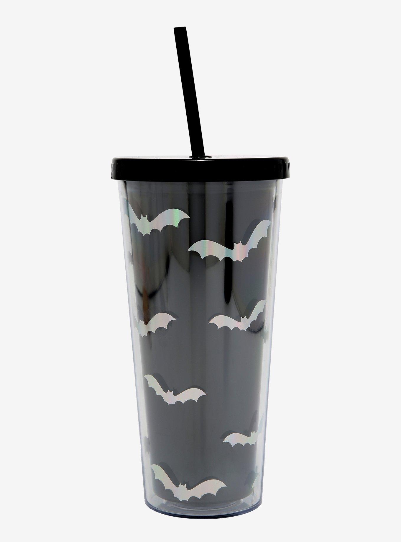 Black & Foil Bat Acrylic Travel Cup, , alternate