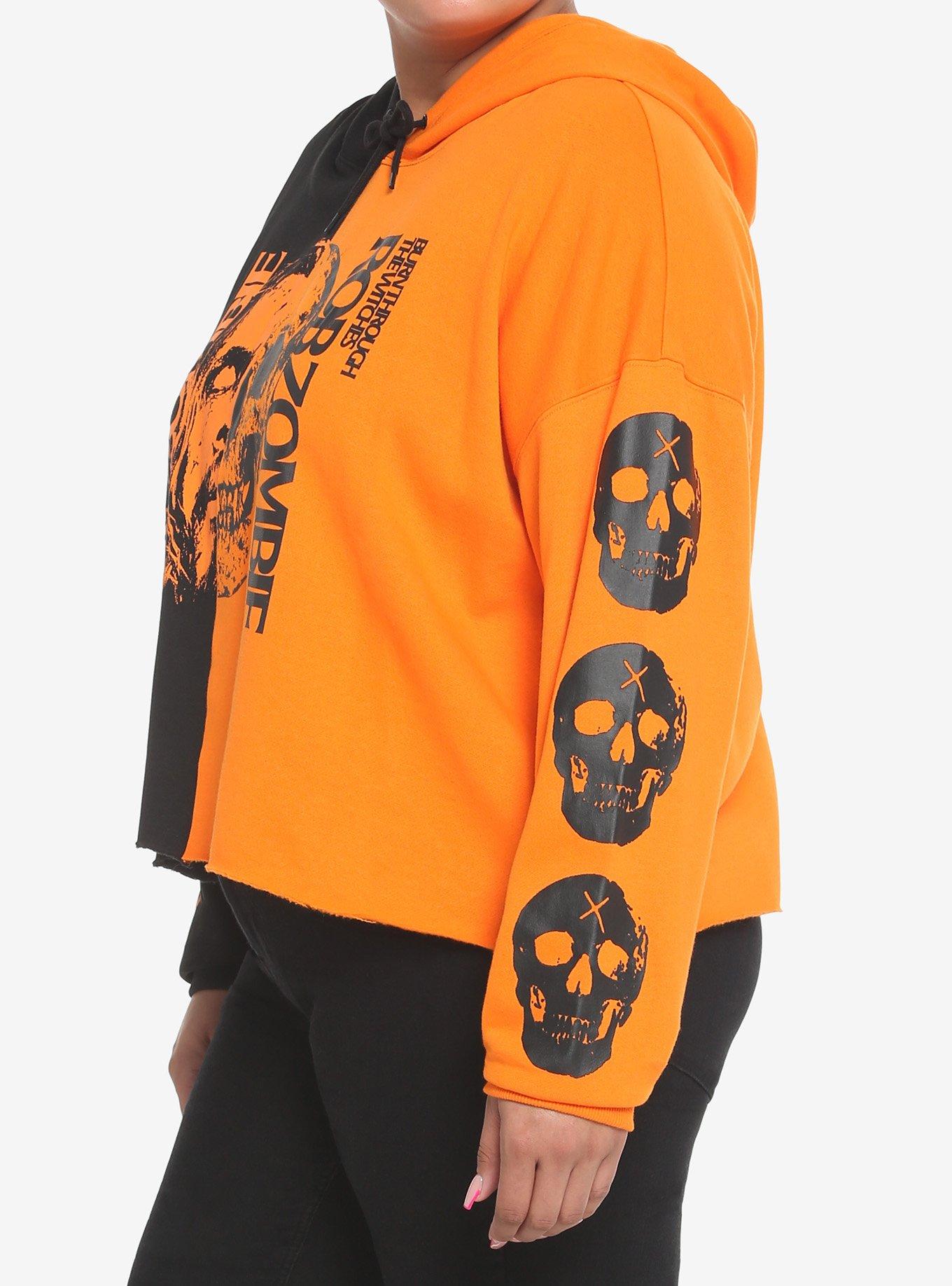 Rob Zombie Burn Through The Witches Split Crop Girls Hoodie Plus Size, MULTI, alternate