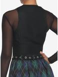 Black Double-Breasted Girls Vest, BLACK, alternate