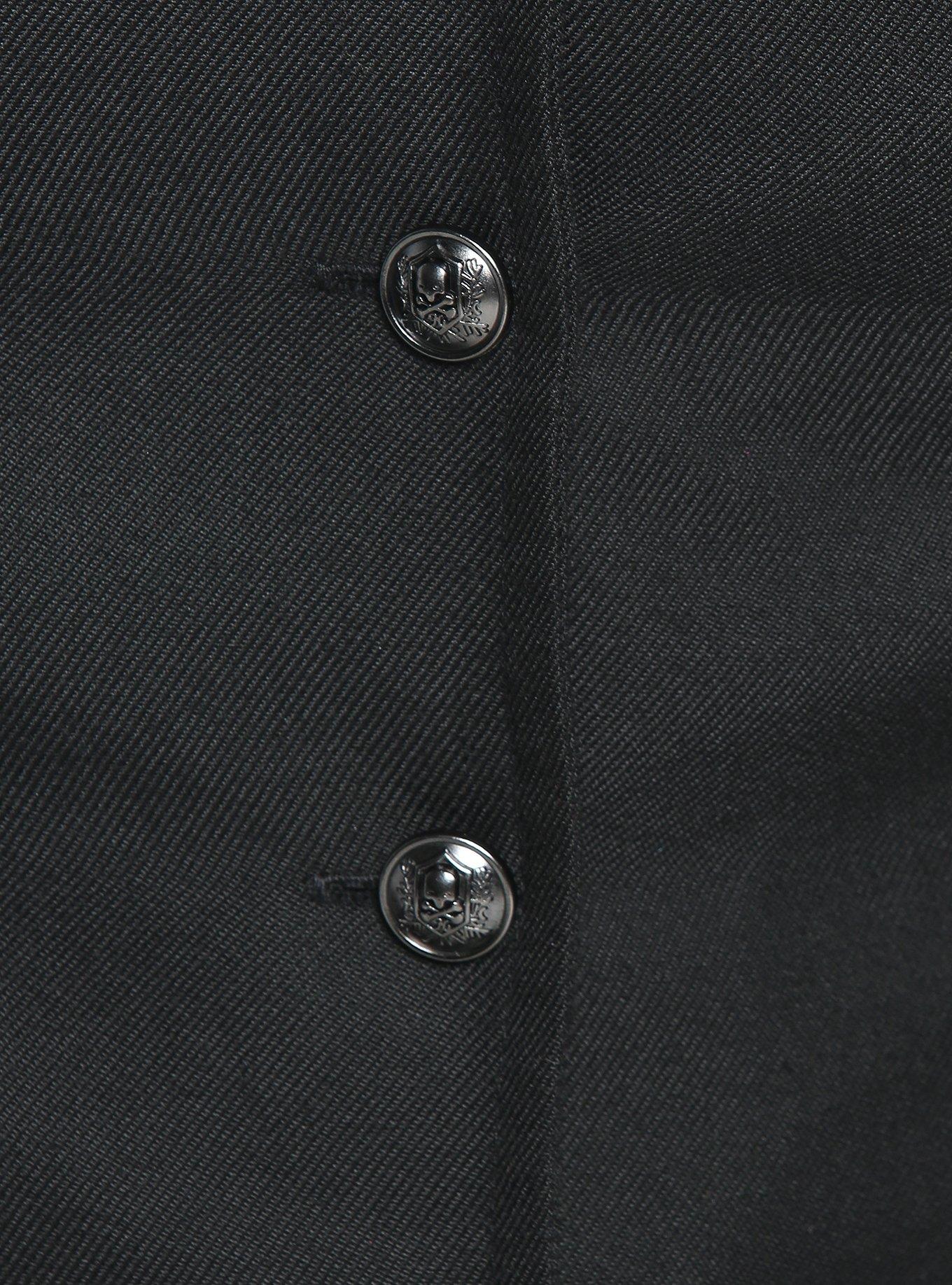 Black Double-Breasted Girls Vest Plus Size, BLACK, alternate