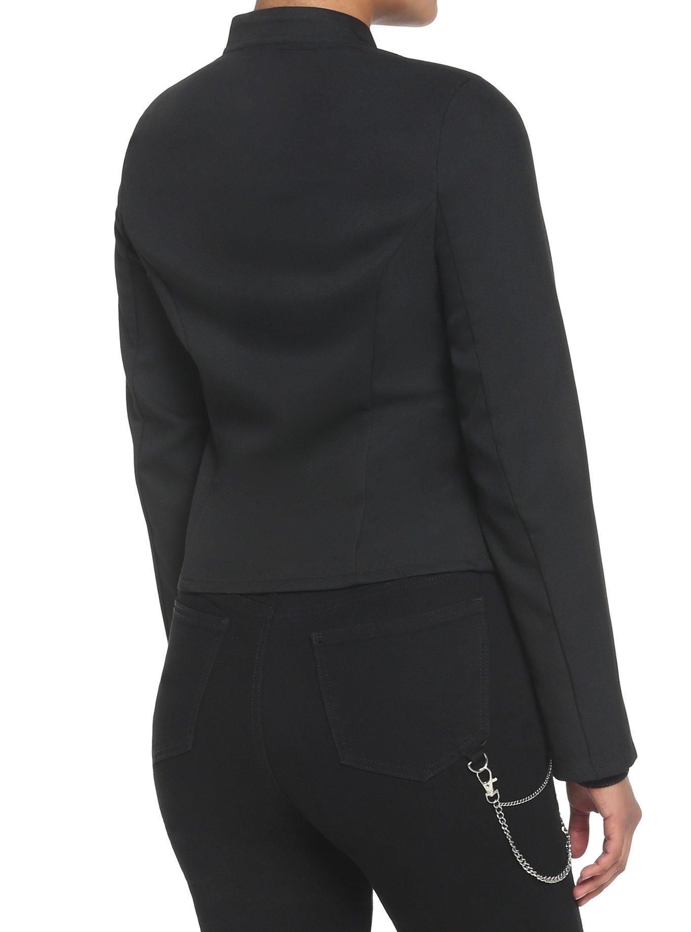 Black Girls Military Jacket, BLACK, alternate
