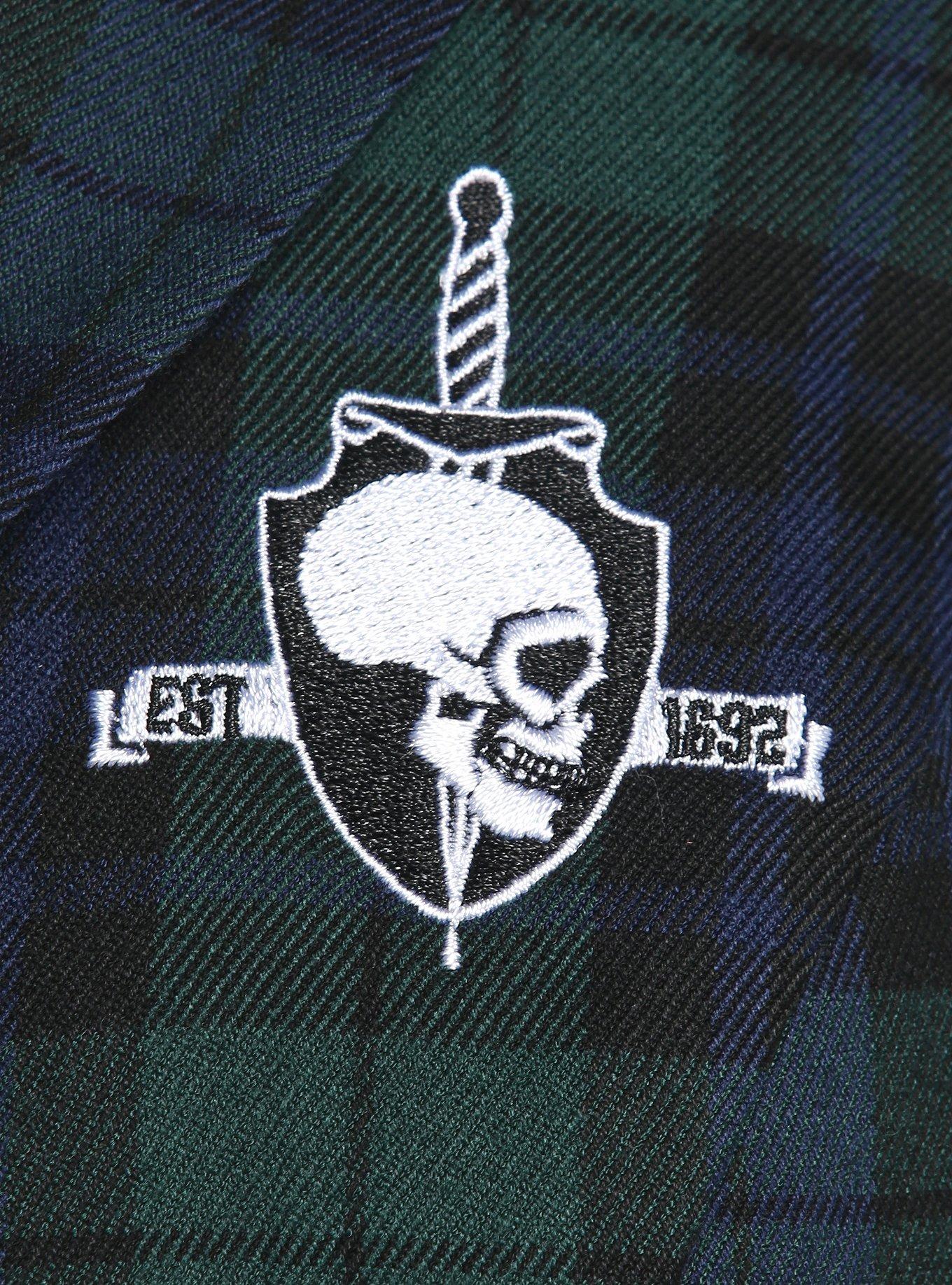 Green & Blue Plaid Girls Crop Blazer, PLAID, alternate