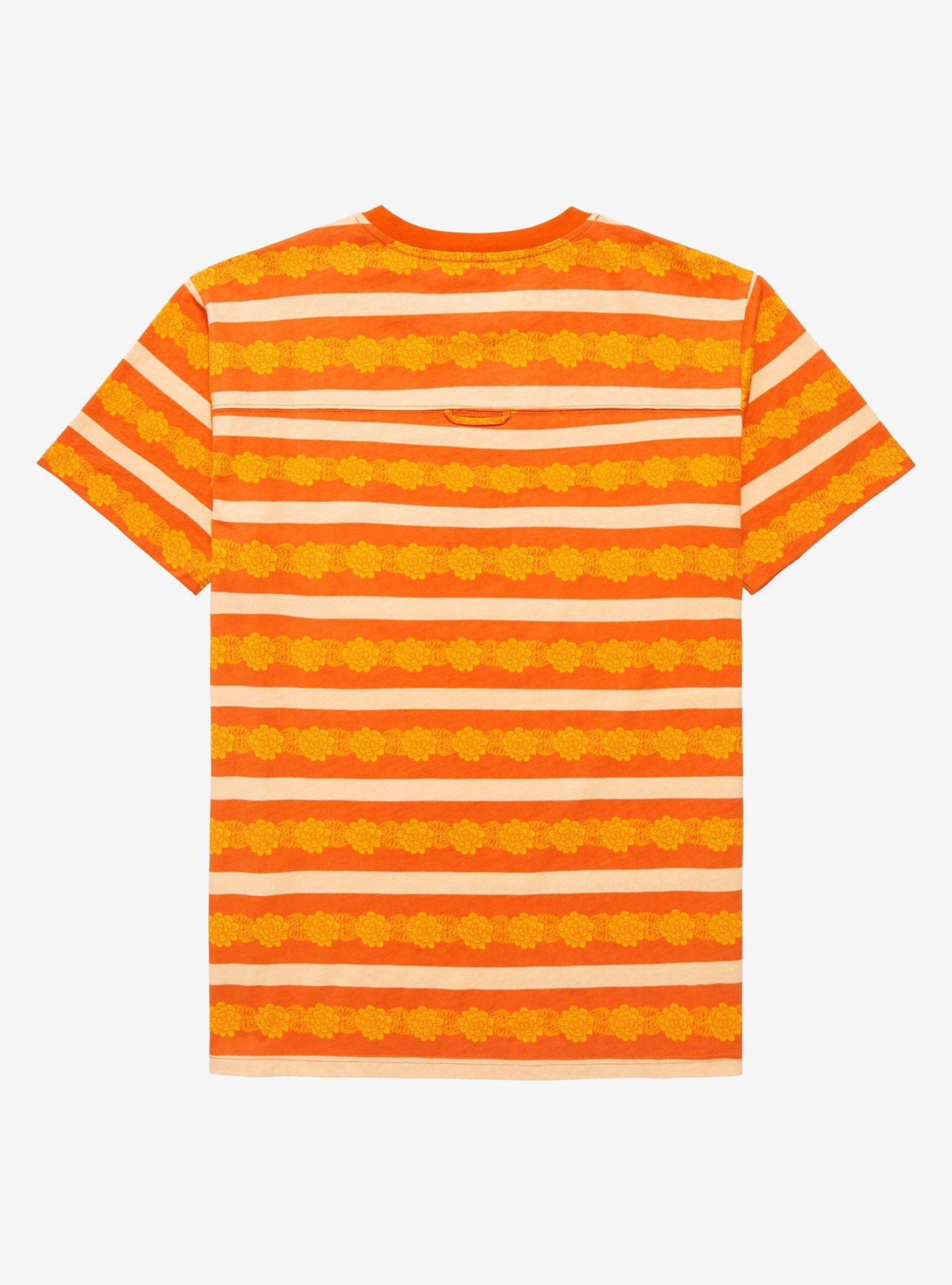 Disney Pixar Coco Miguel Marigolds Striped T-Shirt - BoxLunch Exclusive , STRIPES - ORANGE, alternate