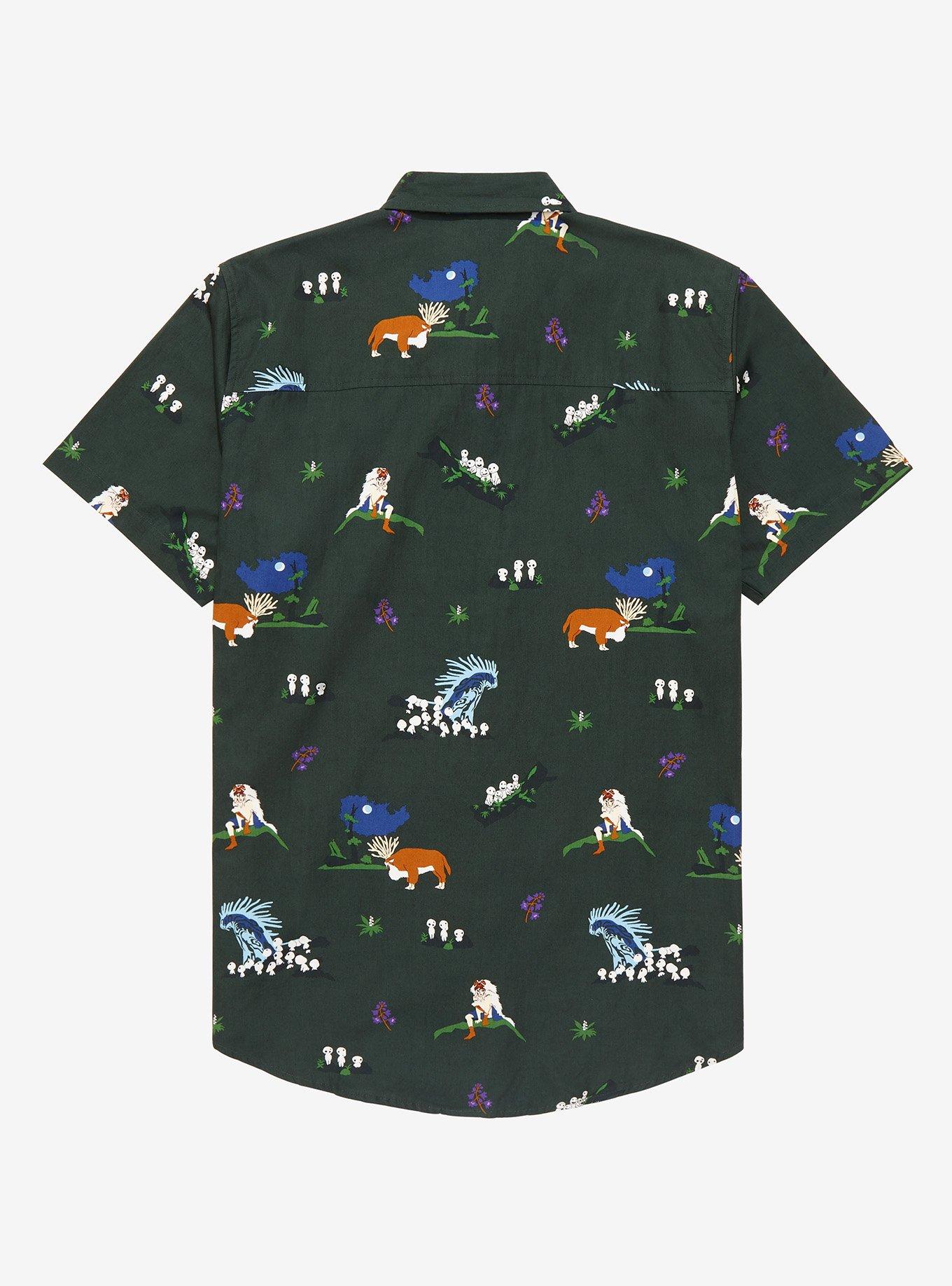 Studio Ghibli Princess Mononoke Forest Creatures Woven Button-Up - BoxLunch Exclusive, NAVY, alternate