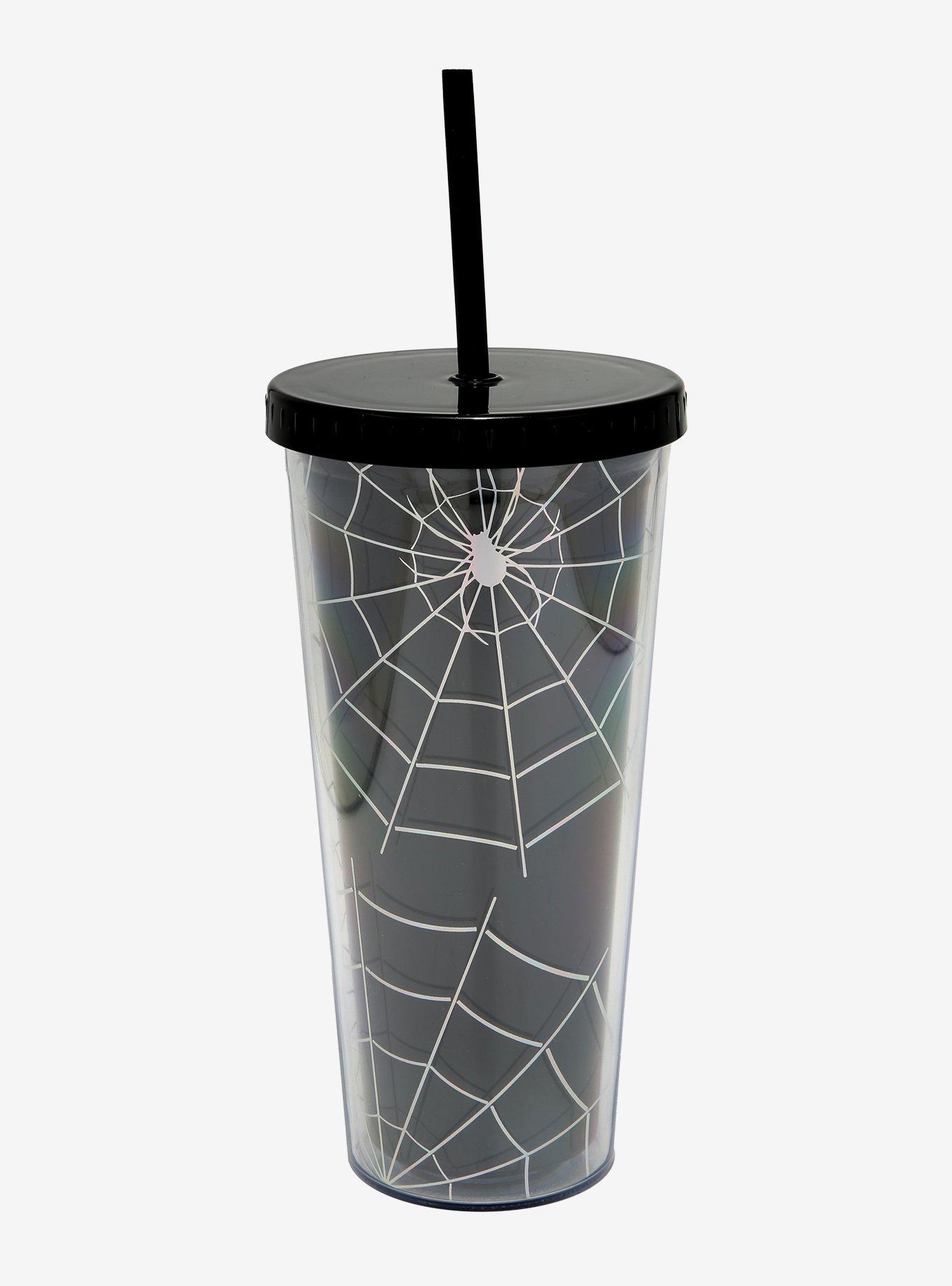 Spider Web Metallic Foil Acrylic Travel Cup, , alternate