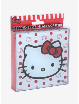 Hello Kitty Head Glass Coaster Set, , hi-res