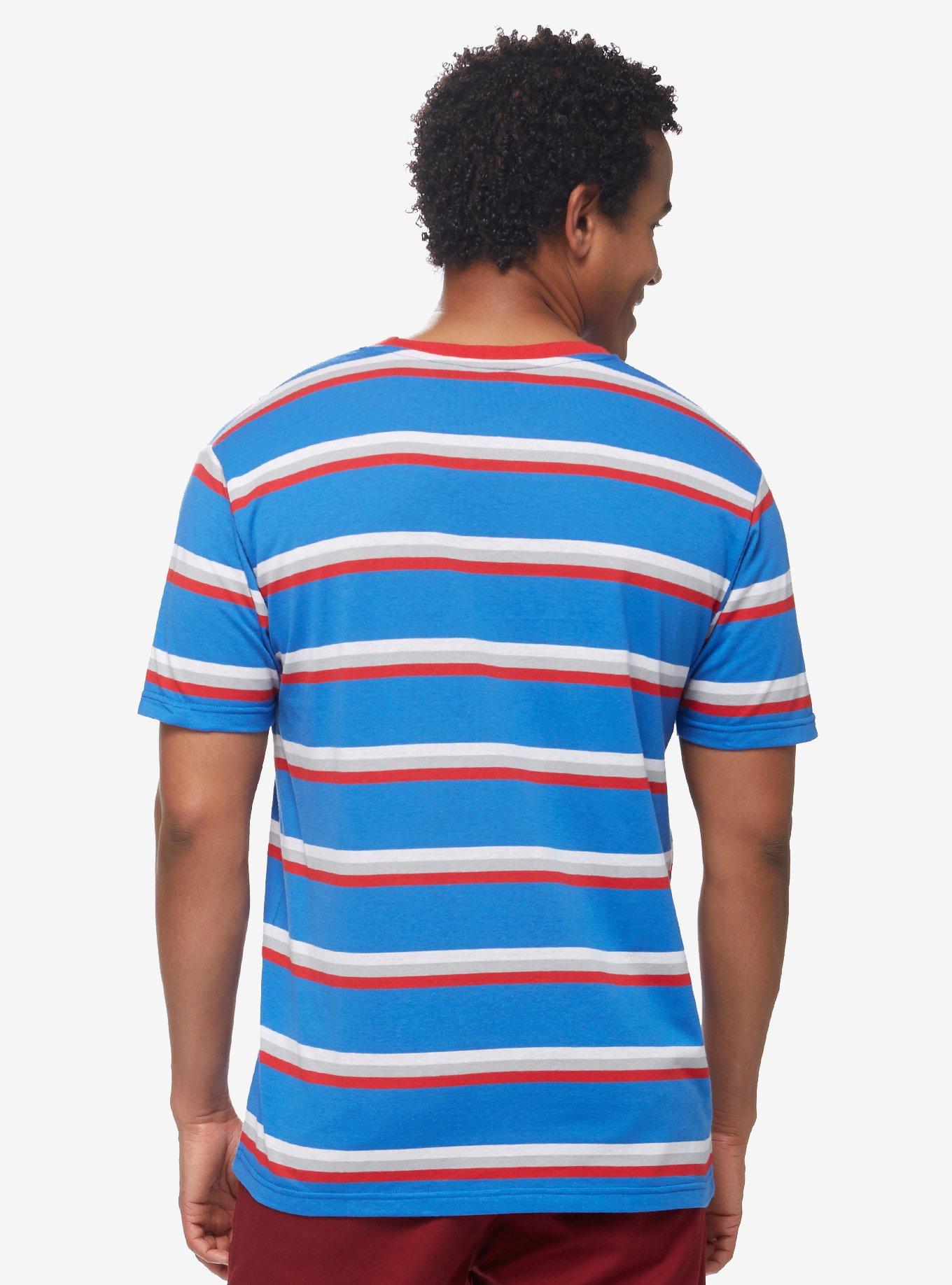 Nintendo Super Mario Bros. Mario Striped T-Shirt - BoxLunch Exclusive, MULTI STRIPE, alternate