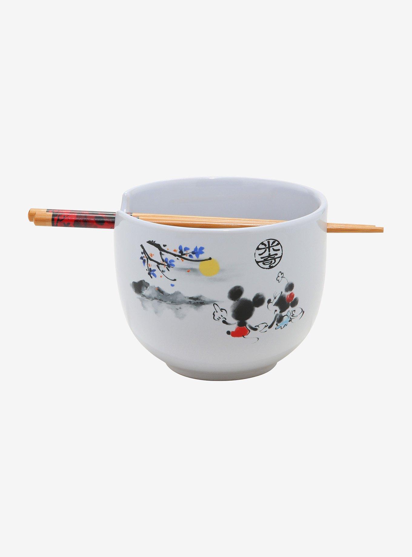 Disney Mickey Mouse & Minnie Mouse Sunset Ramen Bowl & Chopsticks, , alternate