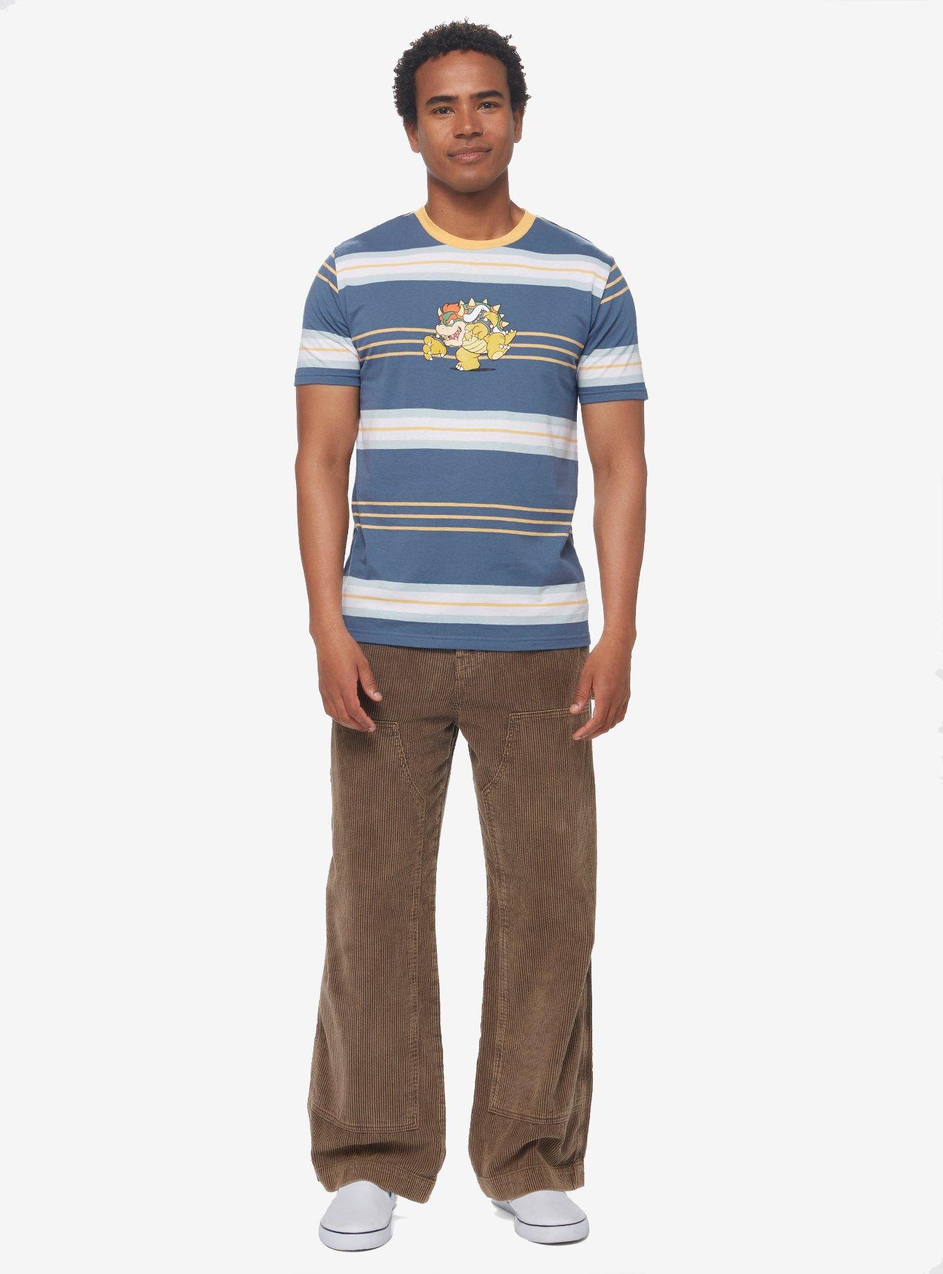 Nintendo Super Mario Bros. Bowser Striped T-Shirt - BoxLunch Exclusive, MULTI STRIPE, alternate