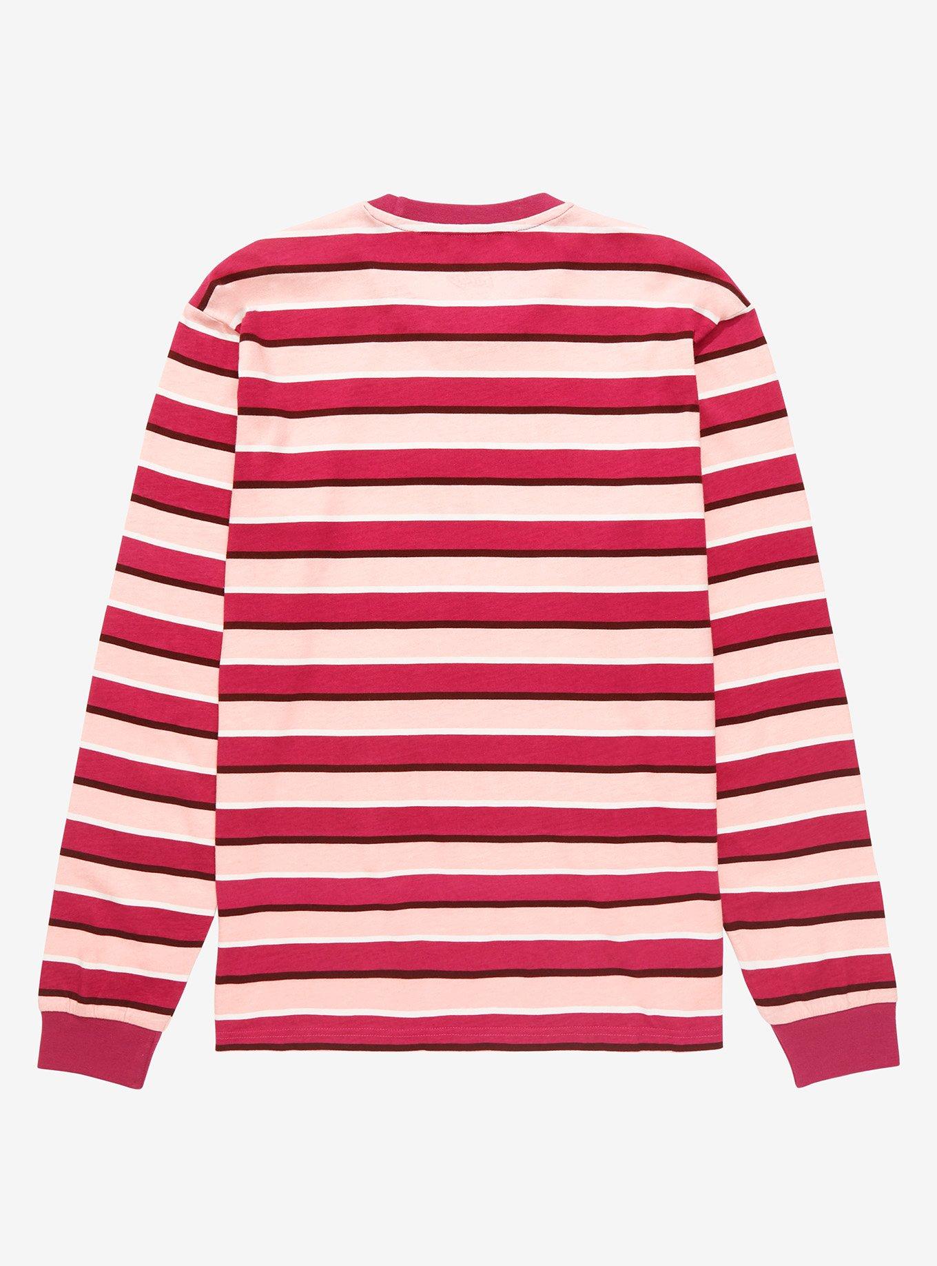 Nintendo Kirby Sitting Portrait Striped Long Sleeve T-Shirt - BoxLunch Exclusive, MULTI STRIPE, alternate