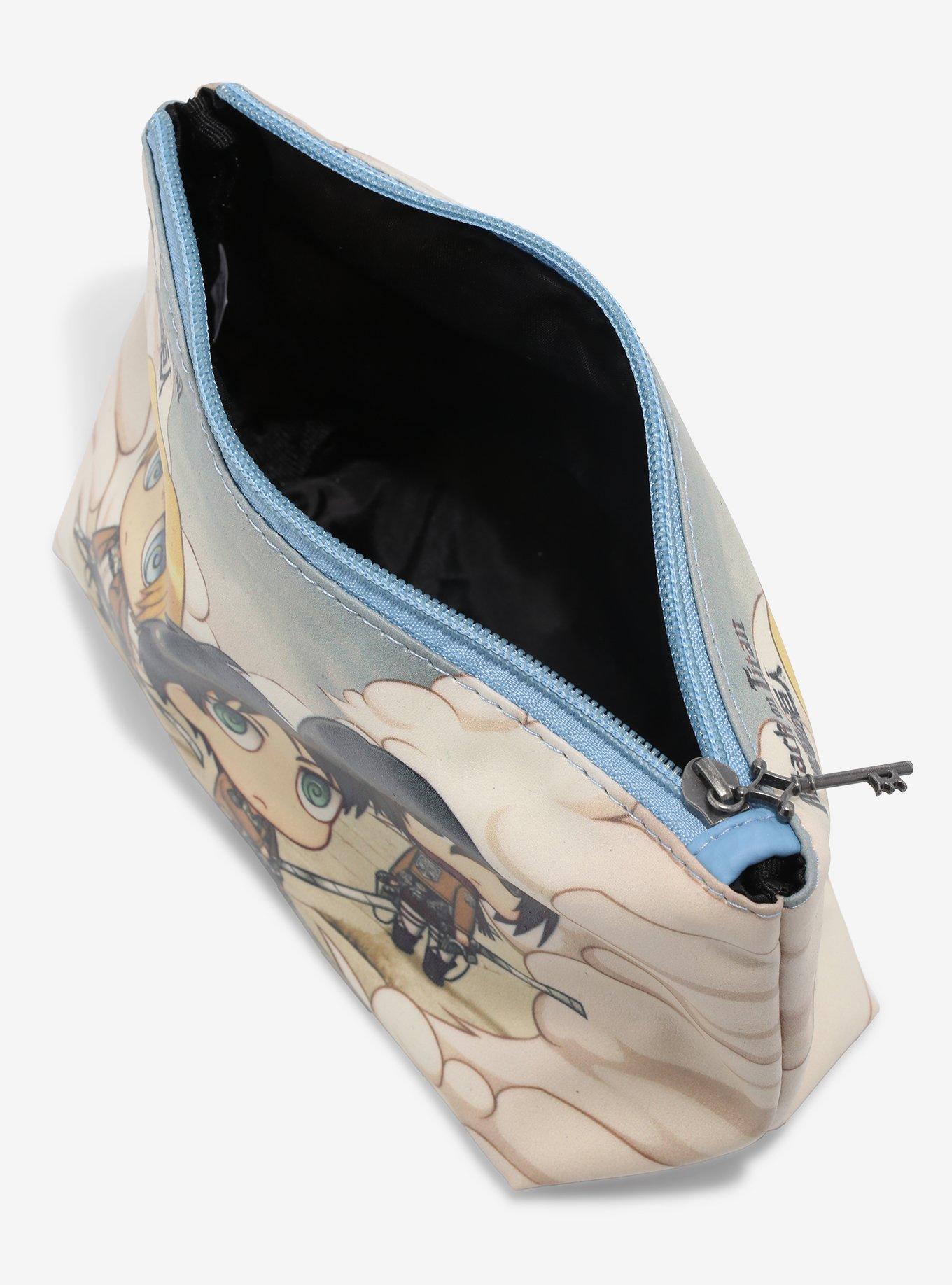 Attack On Titan Chibi Trio Makeup Bag, , alternate
