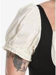 Ivory Lace Ruffle Corset Dress Plus Size, BLACK-WHITE, alternate