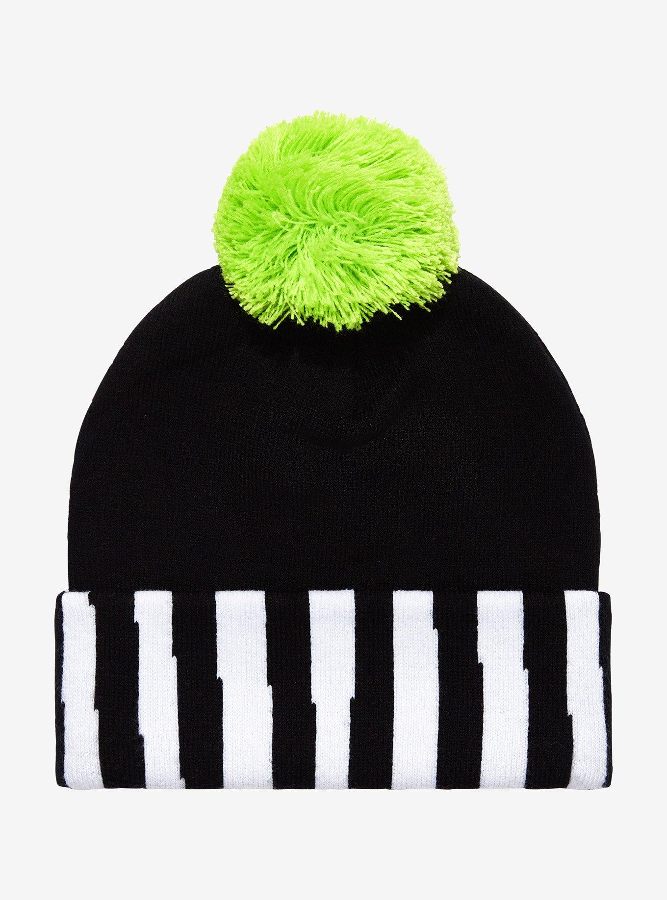 Beetlejuice Stripe Pom Beanie, , alternate