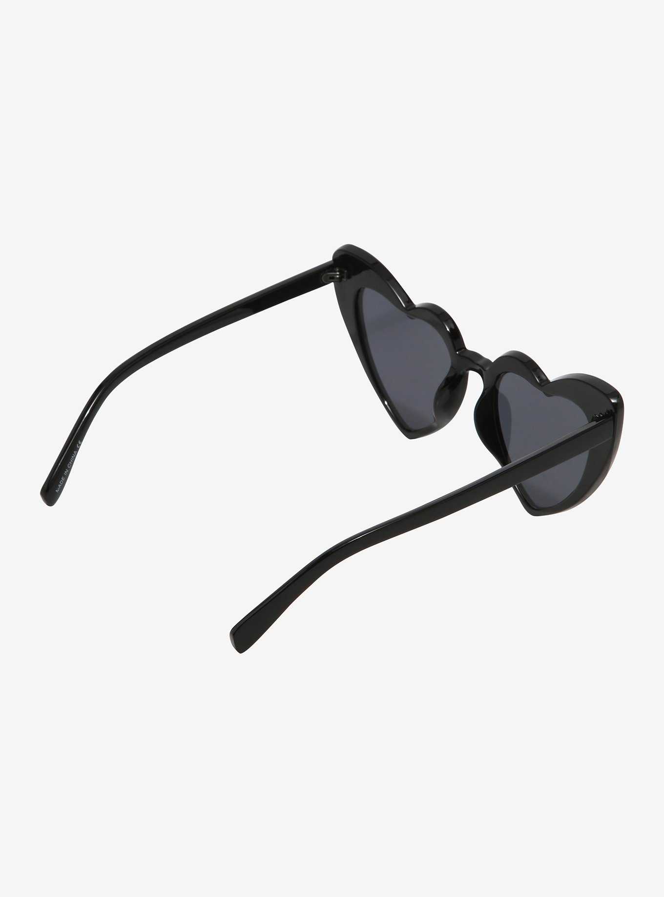 Black Rhinstone Heart Sunglasses, , hi-res