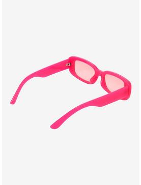 Neon Pink Square Sunglasses, , hi-res