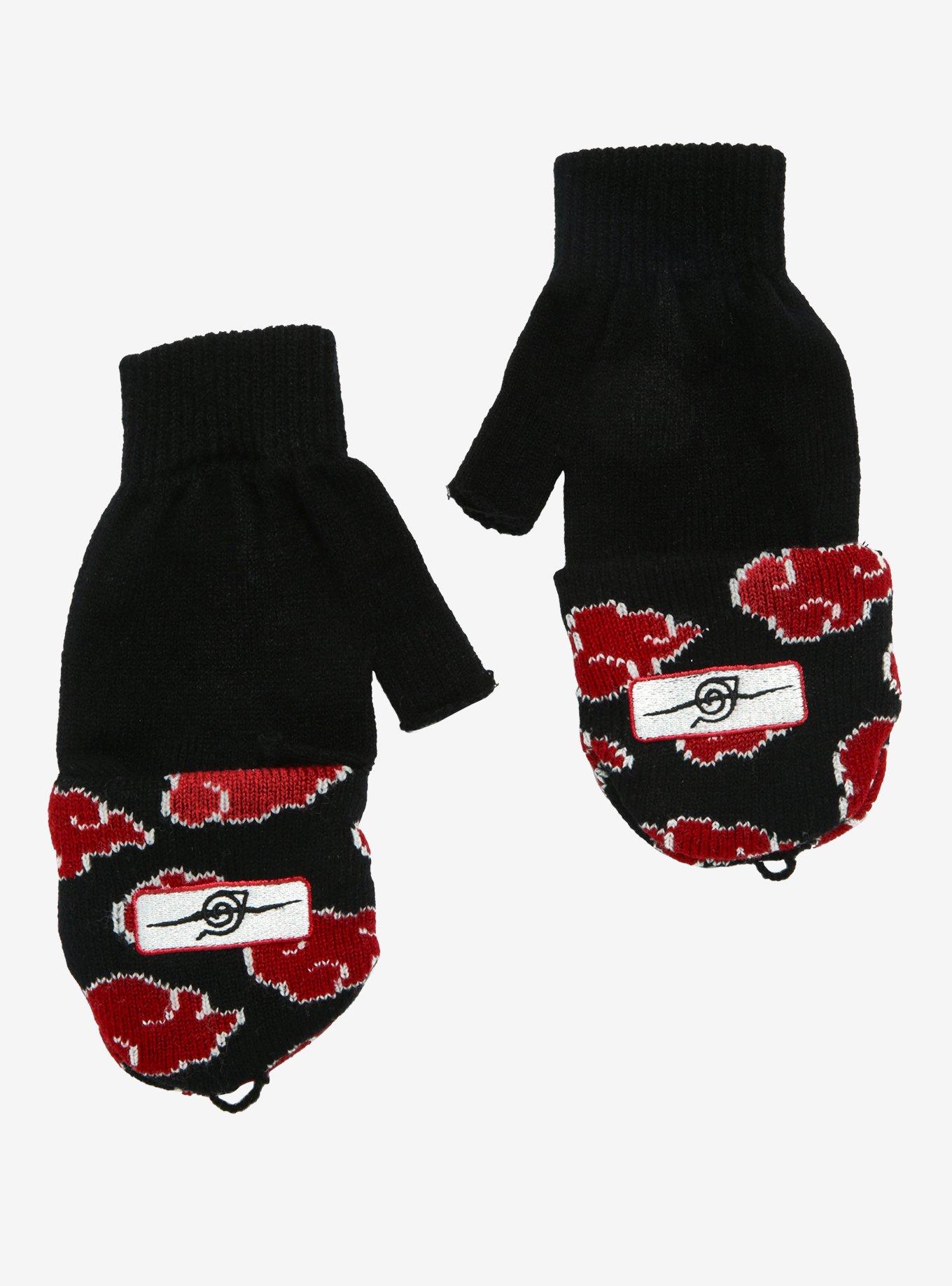Naruto Shippuden Itachi Akatsuki Fingerless Gloves, , alternate