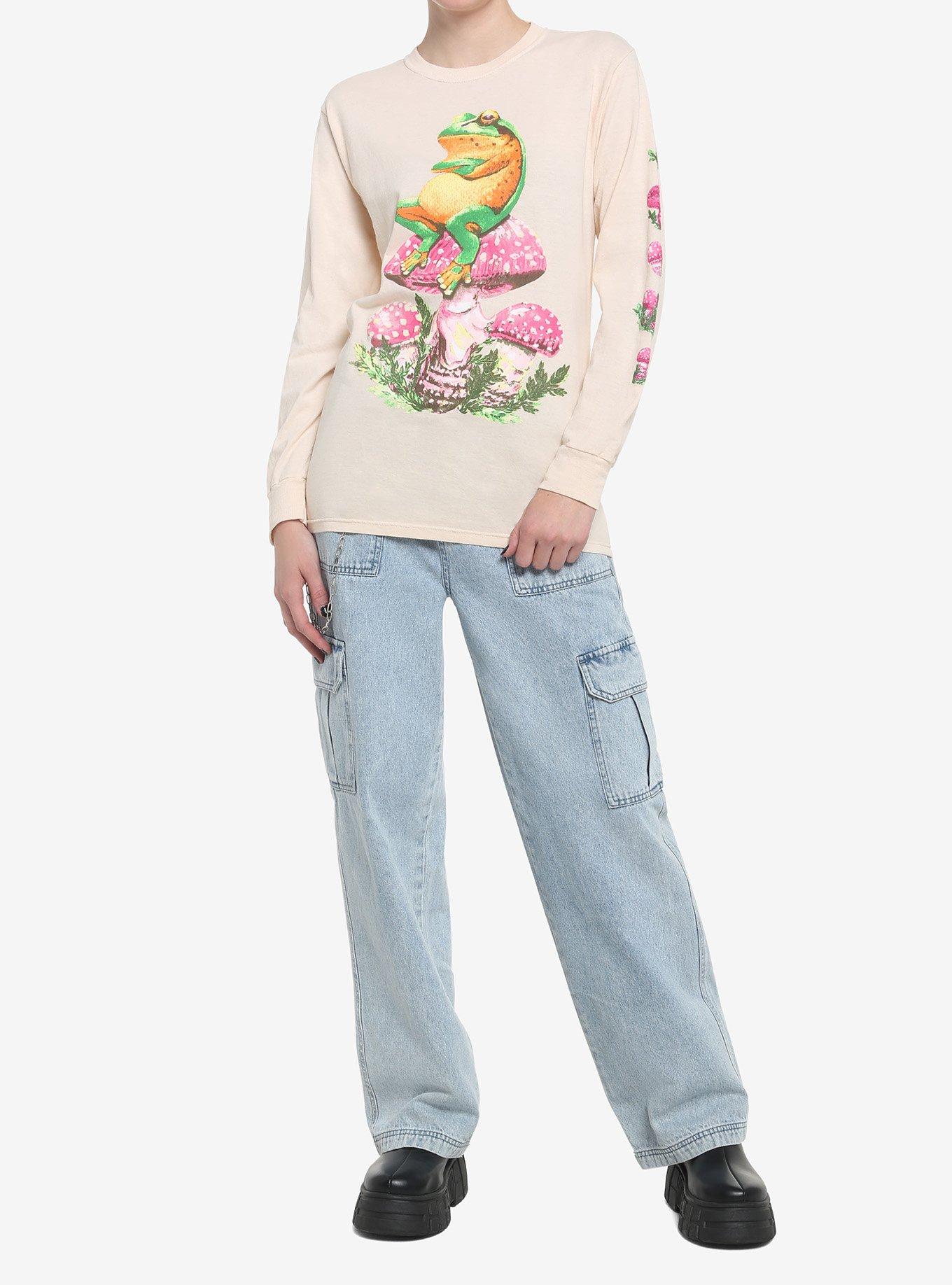 Pink Mushroom Frog Girls Long-Sleeve T-Shirt, MULTI, alternate