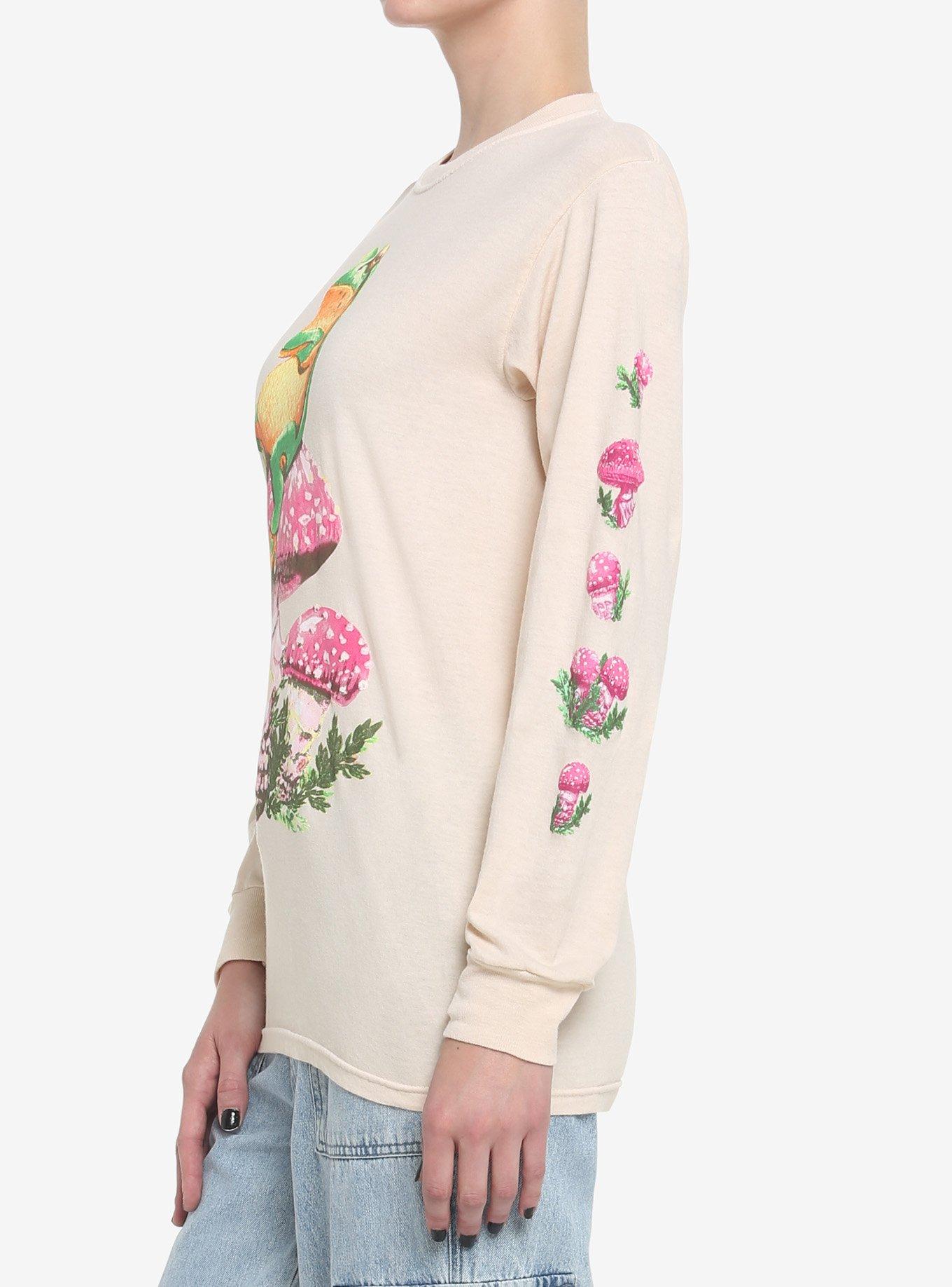 Pink Mushroom Frog Girls Long-Sleeve T-Shirt, MULTI, alternate