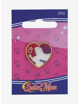 Sailor Moon Sailor Mars Heart Silhouette Enamel Pin - BoxLunch Exclusive, , hi-res